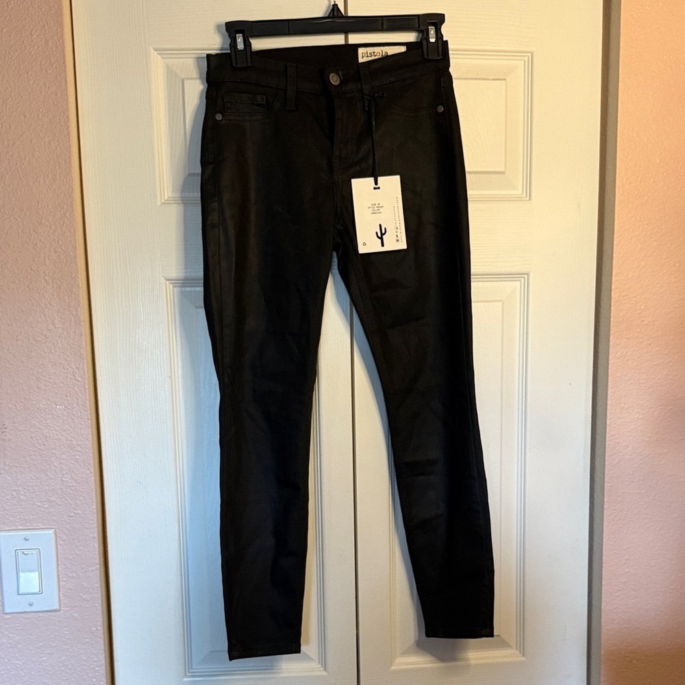 Pistola Black Waxed Skinny Women's Jeans size 25
